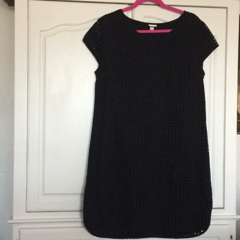 Merona Black eyelet shift Dress, L